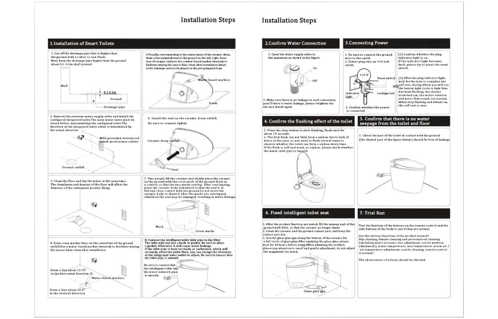 instrucciones para desempacar e instalar